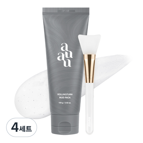 아유아유 롤링턴 머드팩 100g + 팩 브러쉬, 4세트