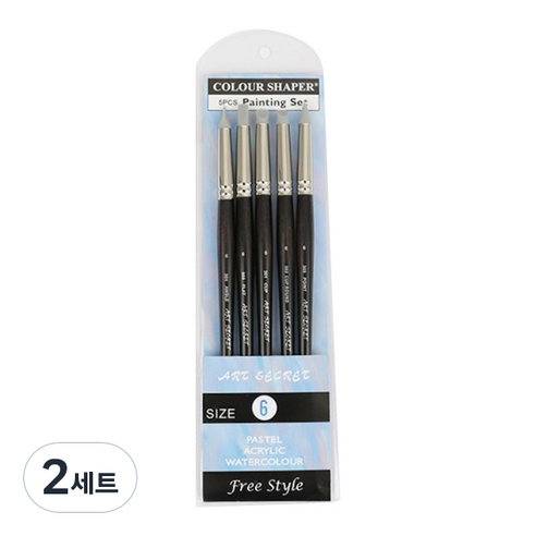 아트시크릿 300 S 실리콘 고무 브러쉬 5종 세트, 6호, 2세트