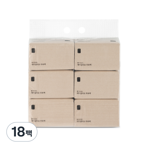 생활공작소 페이셜 티슈, 250매, 18팩