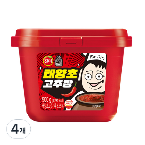 진미 태양초 고추장, 500g, 4개