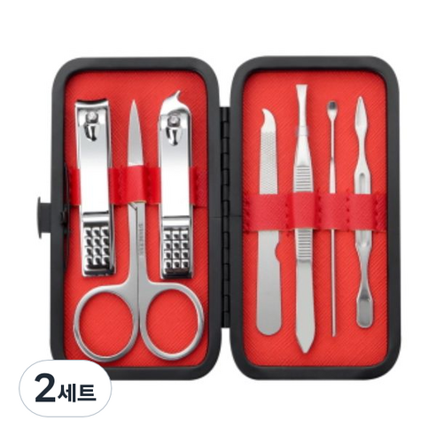 정원전산 손톱깎이 7종 세트 JWN-07S, 실버, 2세트