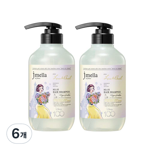 제이멜라 디즈니100 에디션 라임 앤 바질 헤어 샴푸, 6개, 500ml