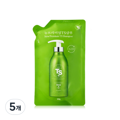 TS 뉴프리미엄 리필용 샴푸 라벤더향, 500g, 5개
