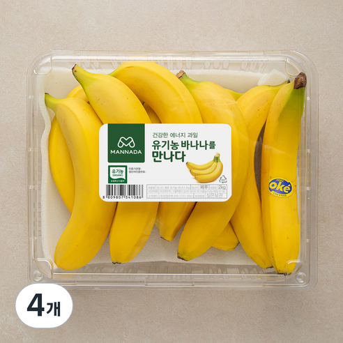 만나 페루 유기농 바나나, 2kg, 4개