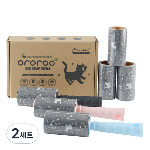 오로록 펫케어 필름 테이프 클리너 핸들 3p + 리필 6p, 2세트