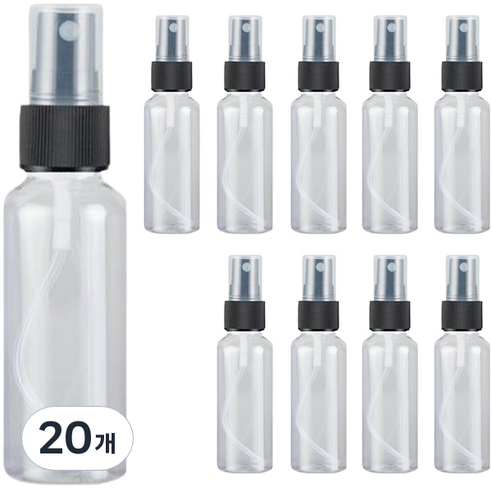 향수 미스트 스프레이 공병 용기 50ml, 검정(캡), 20개