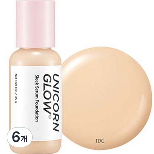 유니콘글로우 슬릭 세럼 파운데이션 45g, 117C, 6개