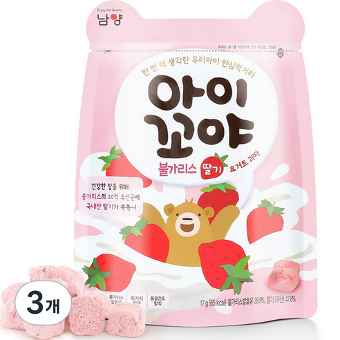 아이꼬야 남양 불가리스 요거트 과자 17g, 딸기, 3개