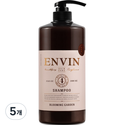 앙방 약산성 퍼퓸 헤어케어 샴푸 블루밍가든, 1000ml, 5개
