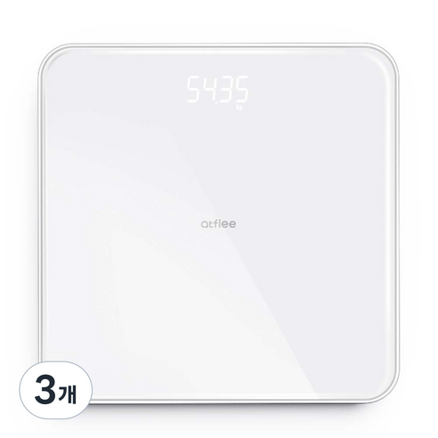 앳플리 디지털 LED 체중계, T3, 화이트, 3개