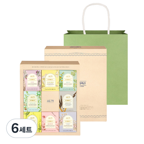 쌍계명차 티 포레스트 컬렉션 + 쇼핑백 선물세트, 6세트, 전통차 8종 x 5p + 쇼핑백