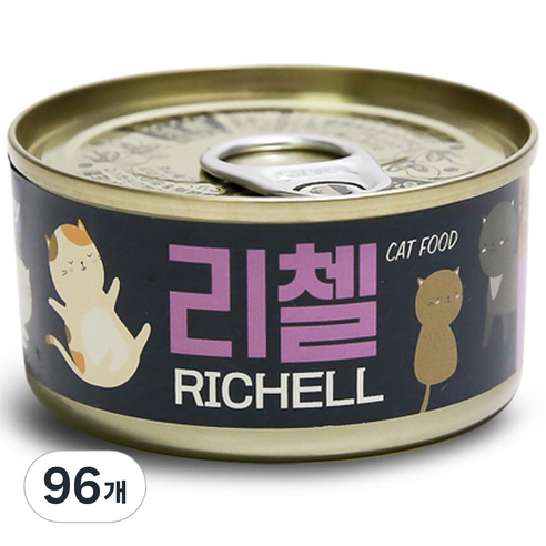 테비토퍼 리첼 헤어볼 고양이 간식, 80g, 96개