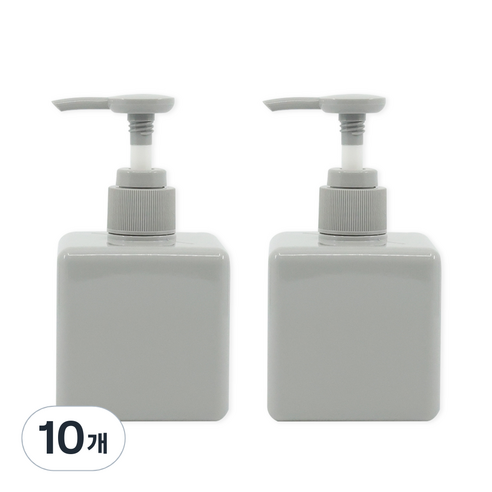 뉴앤룩 사각 디스펜서 주방세제 리필용기 일반형 250ml, 그레이, 10개