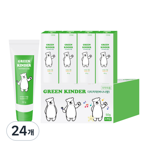 DTS 그린킨더 저불소 치약, 50g, 24개