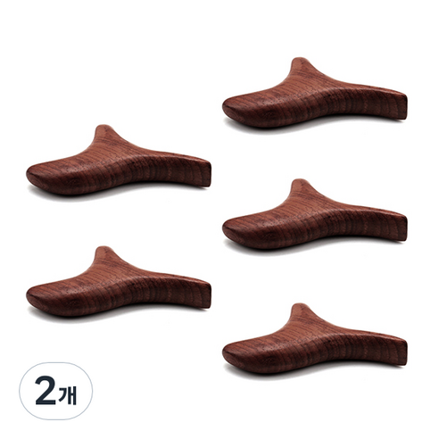 블럭마트 심플 나무 괄사 5p, 브라운, 2개
