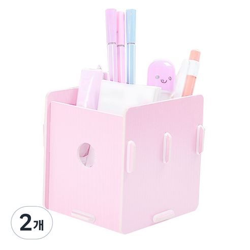 필립로지스틱 사각 DIY 뷰티박스 정리함, 2개, 핑크