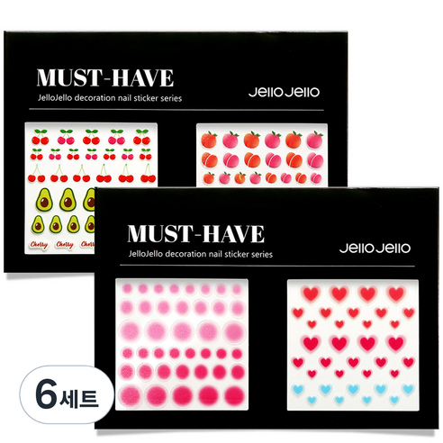 젤로젤로 머스트해브 젤네일 스티커 2종 세트, JNC-07, 6세트