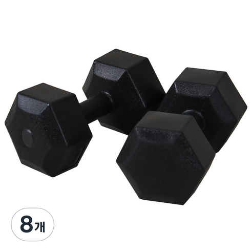 이고진 블랙육각 덤벨 아령, 2kg, 8개