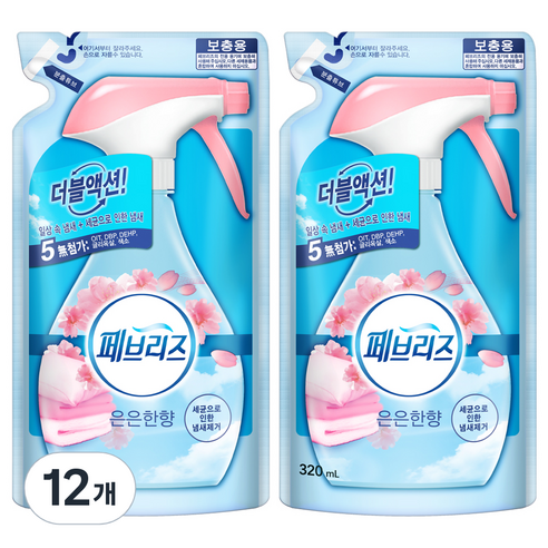 페브리즈 은은한향 섬유탈취제 리필, 320ml, 12개