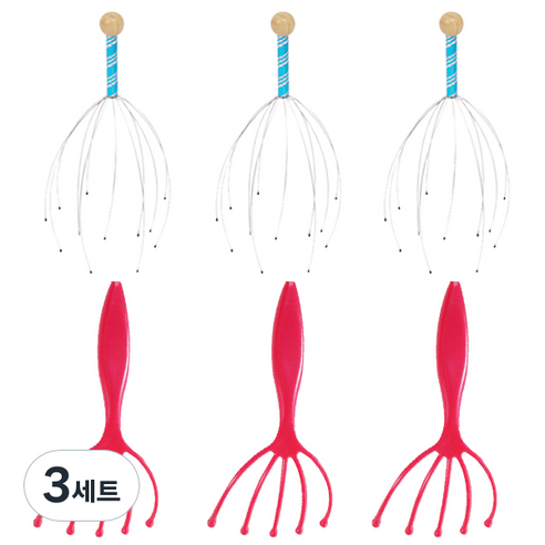 ABM 핸디 두피 마사지기 3p + 두피마사지기 3p, 3세트, 랜덤 발송