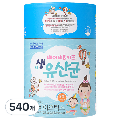 헬퍼장 베이비 키즈 생유산균, 2g, 540개