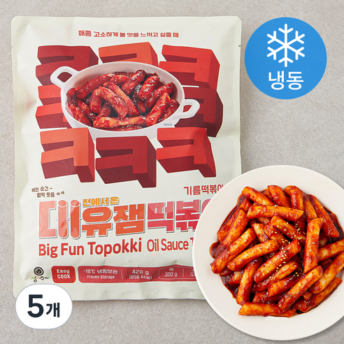 대유잼 기름 떡볶이 (냉동), 420g, 5개