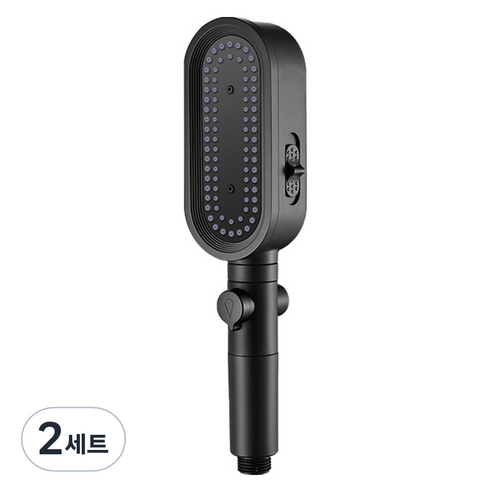 쏠라 다기능 샤워기 헤드, 2세트, 블랙
