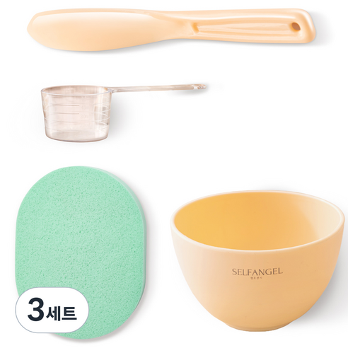 셀프천사 모델링팩 도구 볼 스킨 + 스파츌라 + 계량컵 + 해면 랜덤발송 세트, 3개
