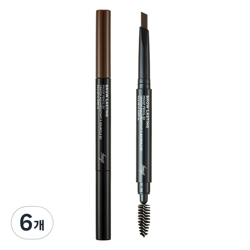 더페이스샵 브로우래스팅 프루프 아이브로우 펜슬 EX 0.2g, 03 다크브라운, 6개