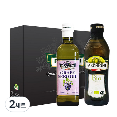 파르키오니 엑스트라 버진 올리브 오일 500ml + 포도씨유 500ml 세트, 2세트