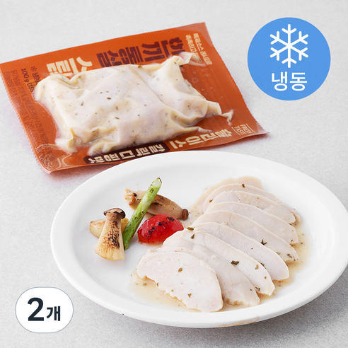 한끼통살 스팀 슬라이스 갈릭디핑맛 닭가슴살 (냉동), 100g, 2개