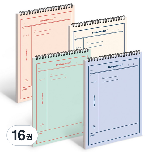 뮤니드 IS SPRING 상철 코넬라인 노트, 화이트, 파스텔핑크, 민트, 인디블루, 16권