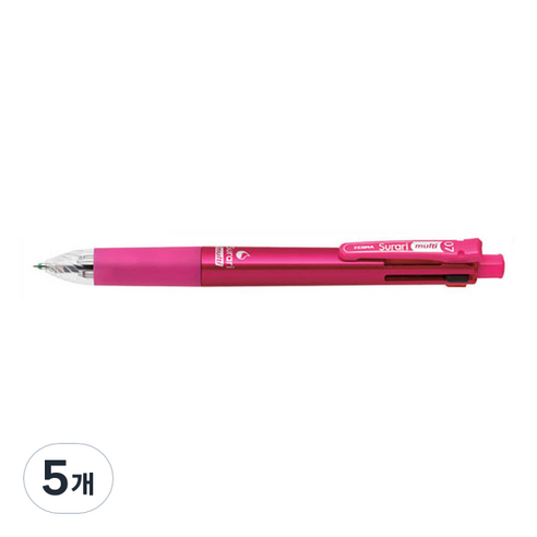 제브라 스라리 멀티펜 B4SA11 0.7mm, 퍼플, 5개