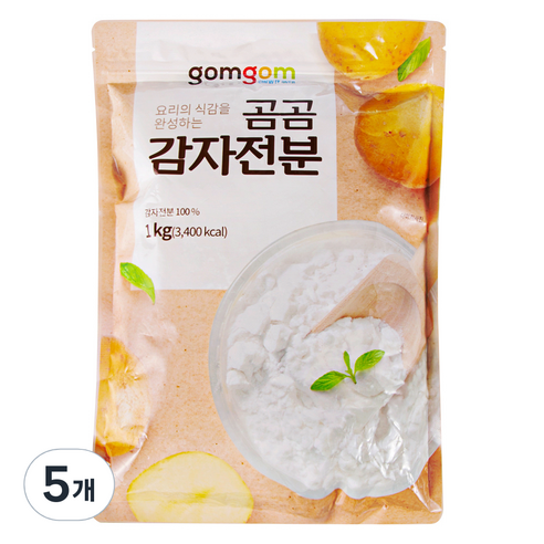 곰곰 감자전분 1kg 5개 세트 감자전가루 곰곰 감자전분 1kg 5개 세트 감자전가루