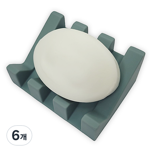 바코젤 논슬립 실리콘 비누받침, 그린, 6개