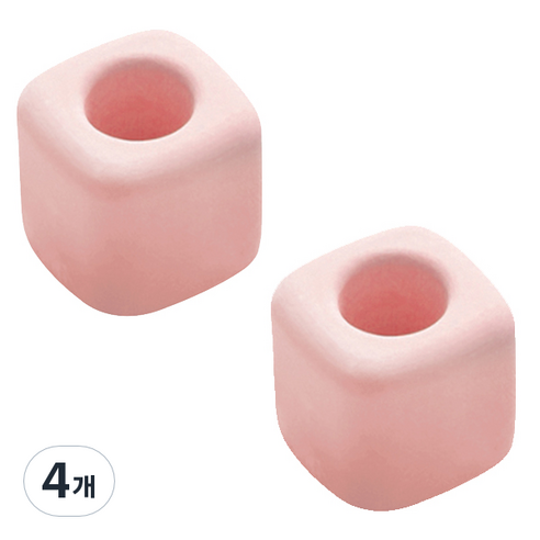 블럭마트 규조토 칫솔꽂이 사각, 핑크, 4개