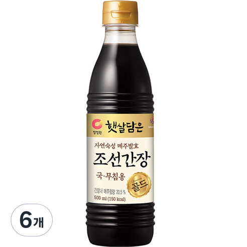 대상 청정원 조선간장, 500ml, 6개