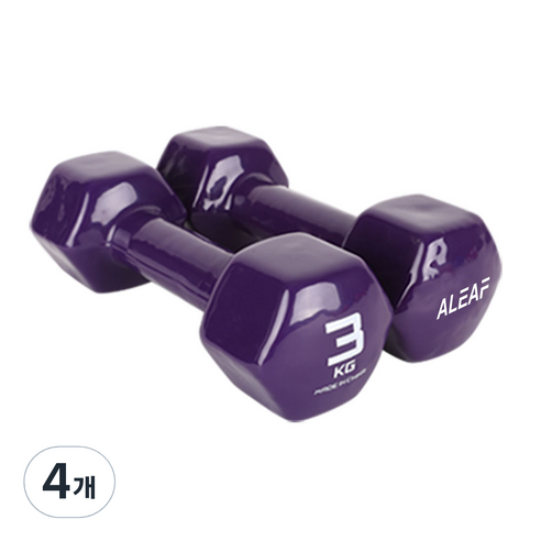 아리프 PVC 컬러 아령, 3kg, 4개