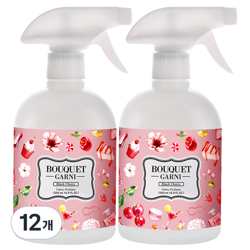부케가르니 섬유탈취제 블랙체리, 500ml, 12개