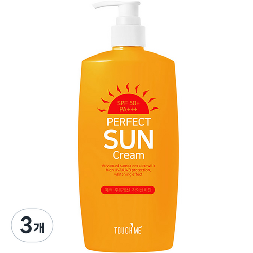 터치미 퍼펙트 썬크림 SPF50+ PA+++, 500ml, 3개