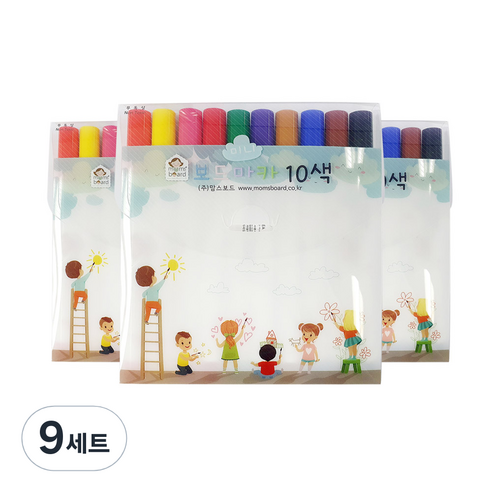 맘스보드 미니 보드마카, 10색, 90개