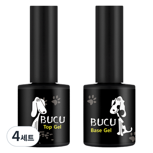 유키 뿌꾸 젤네일 베이스젤 10g + 탑젤 10g 세트, 투명, 4개
