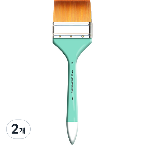 어썸페인팅 다용도 백붓 배경붓 납작붓 넓은붓 LONG WIDE, 5호(80mm), 2개