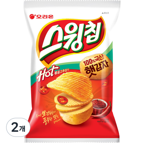 오리온 스윙칩 볶음고추장맛, 110g, 2개