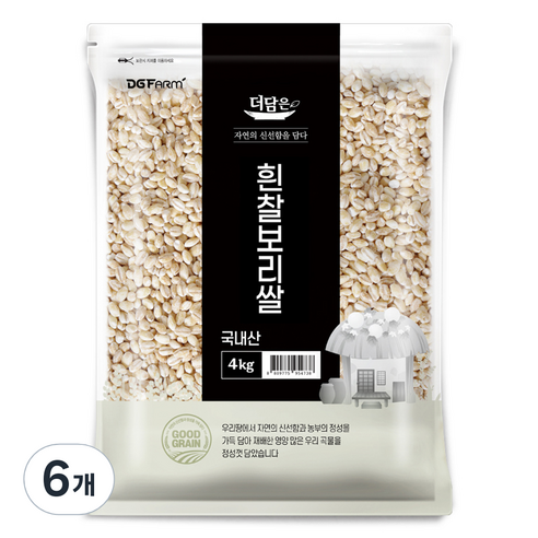 더담은 국산 흰찰보리쌀, 4kg, 6개