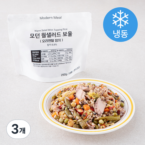 모던밀 모던 웜샐러드 보울 오리엔탈 참치 (냉동), 250g, 3개