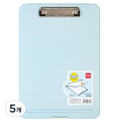 델리 파스텔 클립보드 멀티 파일 케이스 TB403, 랜덤발송, 5개