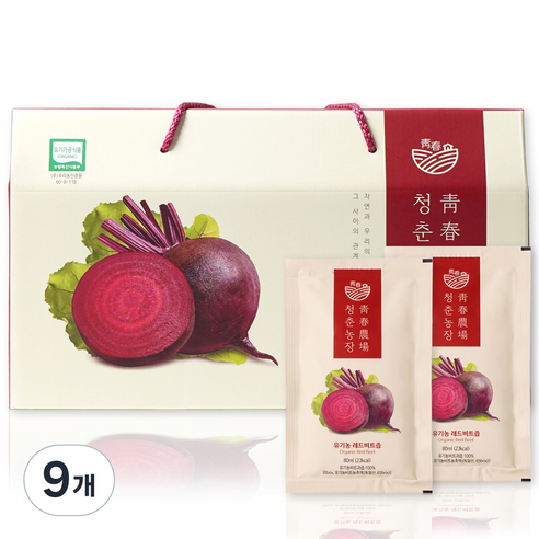 청춘농장 레드비트즙, 2.4L, 9개