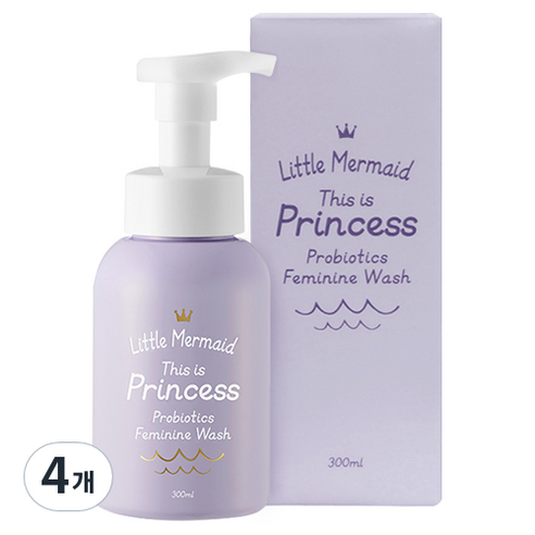 뷰티레시피 인어공주 프로바이오틱스 페미닌 워시 여성청결제, 300ml, 4개