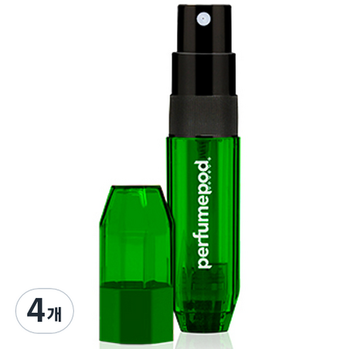 트라발로 퍼퓸팟 아이스 펌핑식 충전 휴대용 향수공병 5ml, 그린, 4개
